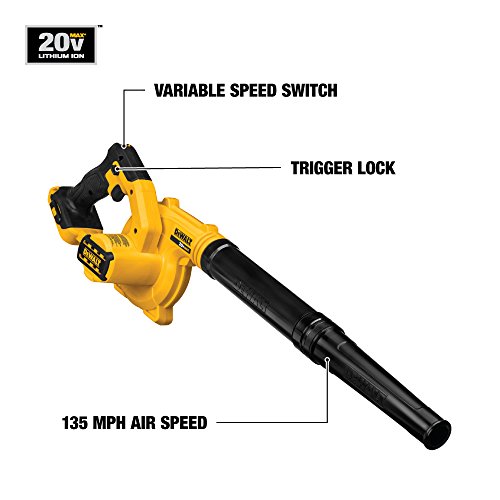 DEWALT 20V MAX Blower for Jobsite, Compact, Tool Only DCE100B