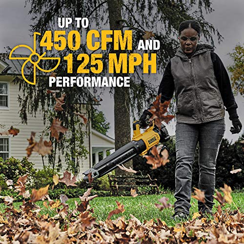 DEWALT 20V MAX XR Leaf Blower, Cordless, Handheld, 125-MPH, 450-CF...