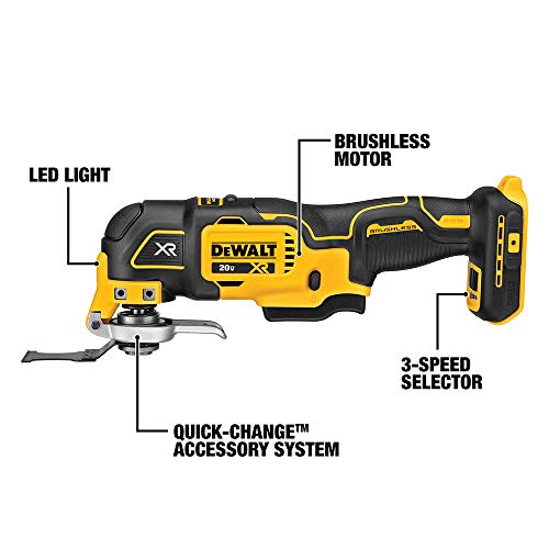 DEWALT 20V MAX XR Oscillating Multi-Tool, Variable Speed, Tool Onl...