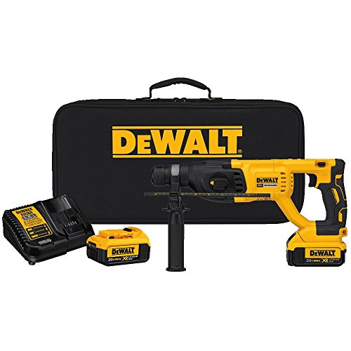 DEWALT 20V MAX XR Rotary Hammer Drill Kit, D-Handle, 1-Inch DCH13...