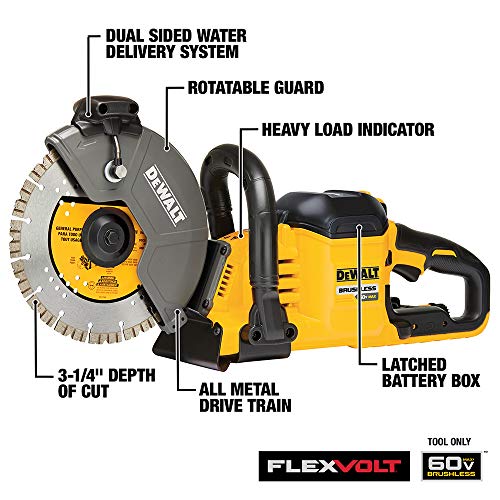 DEWALT 60V MAX Masonry Saw, Cordess, Brushless, 9-Inch DCS690B