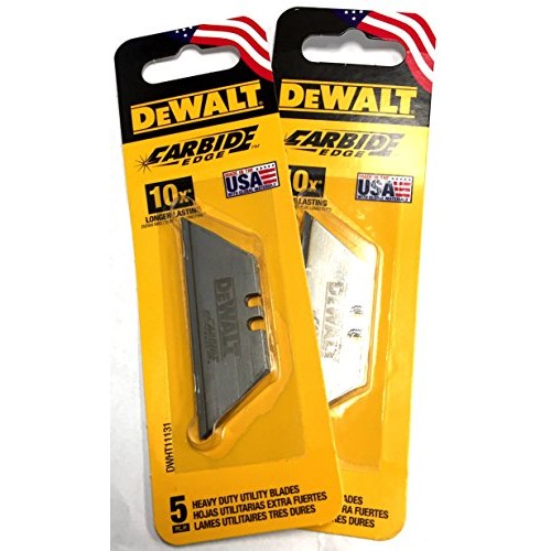 DeWalt Carbide Edge Utility Knife Blade - Last 10x Longer 10-Pack