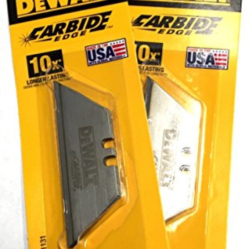 DeWalt Carbide Edge Utility Knife Blade - Last 10x Longer 10-Pack
