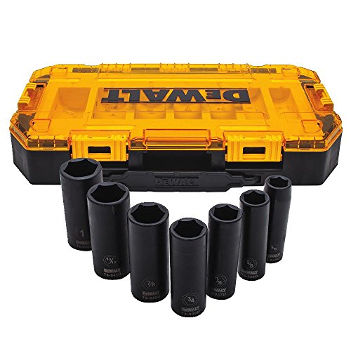 DEWALT Deep Impact Socket Set, 7-Piece, 1/2 Drive SAE DWMT74736