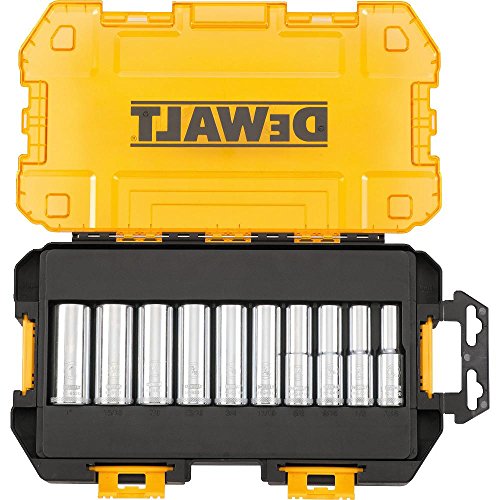 DEWALT Drive Socket Set, SAE, 1/2-Inch Drive, 10-Piece DWMT73814