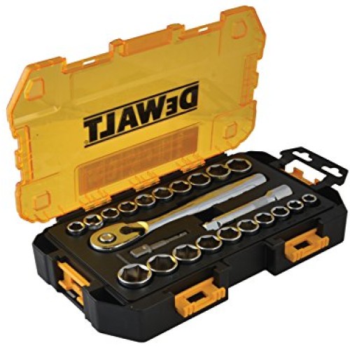 DEWALT Drive Socket Set, SAE/Metric, 1/2-Inch, 23-Piece DWMT73813