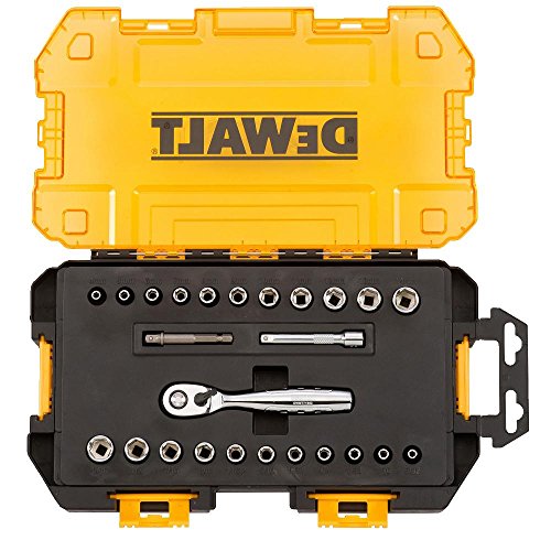DEWALT Drive Socket Set, SAE/Metric, 1/4-Inch Drive, 25-Piece DWM...