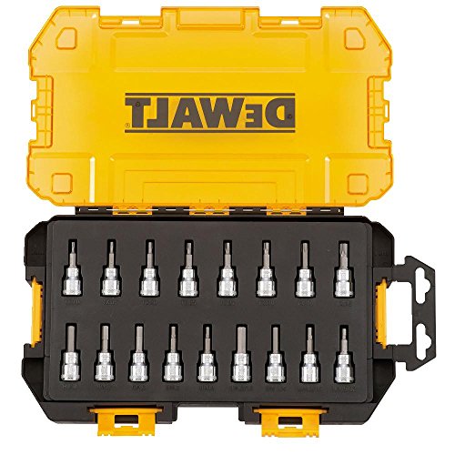 DEWALT Drive Socket Set, SAE/Metric, 3/8-Inch Drive, 17-Piece DWM...