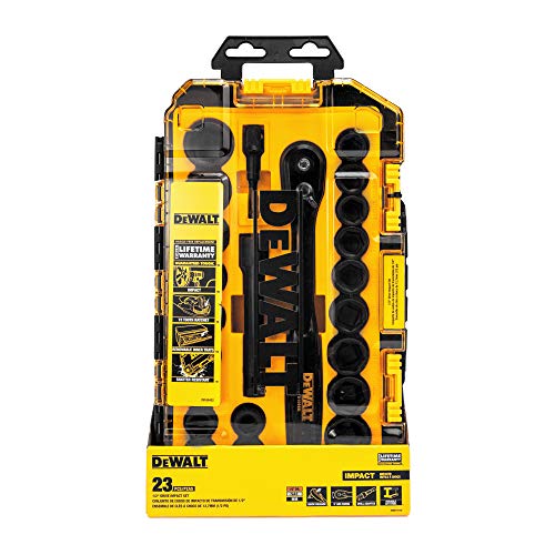 DEWALT Impact Socket Set, 23-Piece, 1/2 Drive Metric/SAE DWMT74739