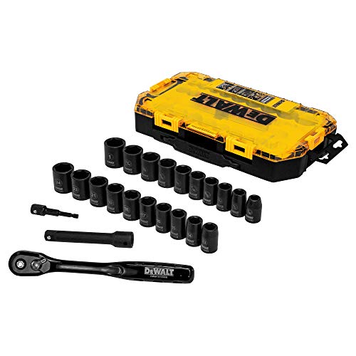 DEWALT Impact Socket Set, 23-Piece, 1/2 Drive Metric/SAE DWMT74739