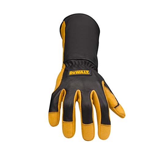 Dewalt Premium Leather Welding Gloves, Fire/Heat Resistant, Gauntl...
