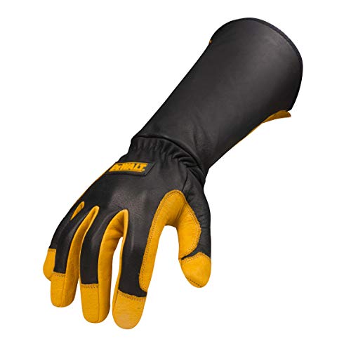 Dewalt Premium Leather Welding Gloves, Fire/Heat Resistant, Gauntl...