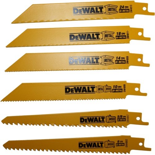 DEWALT Reciprocating Saw Blades, Metal/Wood Cutting Set, 6-Piece ...