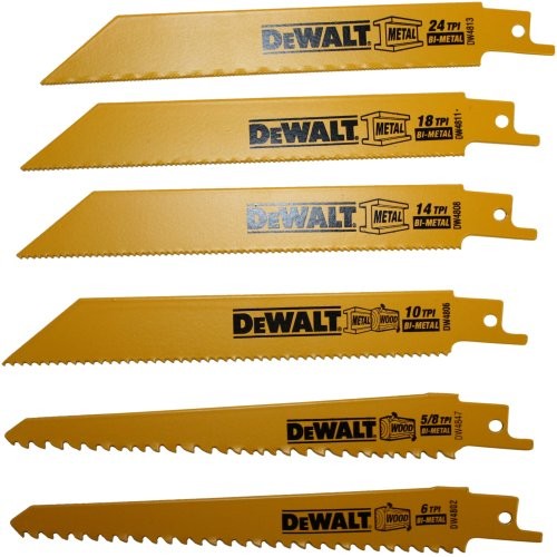 DEWALT Reciprocating Saw Blades, Metal/Wood Cutting Set, 6-Piece ...