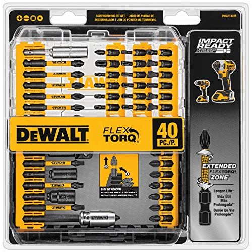 DEWALT Screwdriver Bit Set, Impact Ready, FlexTorq, 40-Piece DWA2...