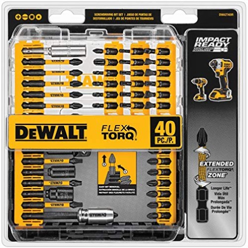 DEWALT Screwdriver Bit Set, Impact Ready, FlexTorq, 40-Piece DWA2...