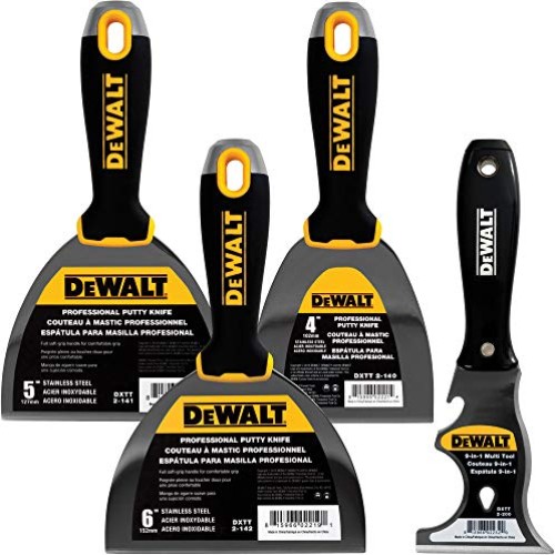DEWALT Stainless Steel Putty Knife 3-Pack + FREE Bonus 9-in-1 Mult...