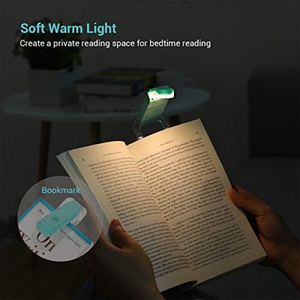 DEWENWILS USB Rechargeable Book Light for Reading in Bed, Warm Whi...
