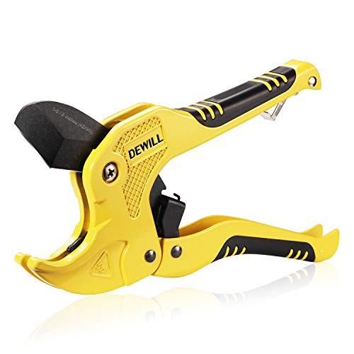 DEWILL Ratchet PVC Pipe Cutters, One-hand Fast Pipe Cutting Tool, ...