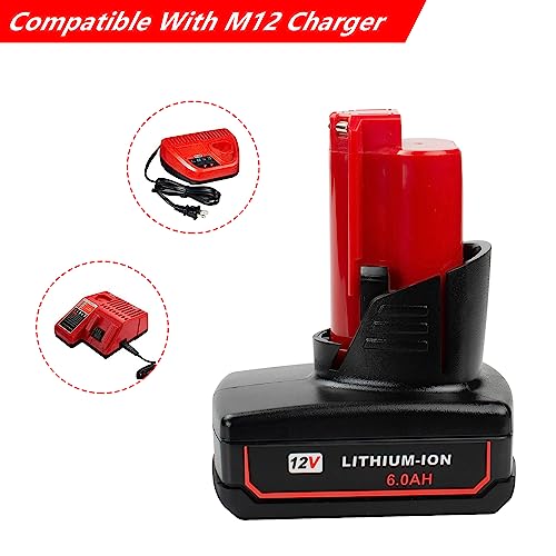 DEWQKI 2 Pack 6000mAh 12V Lithium Ion Replacement Battery Compatib...