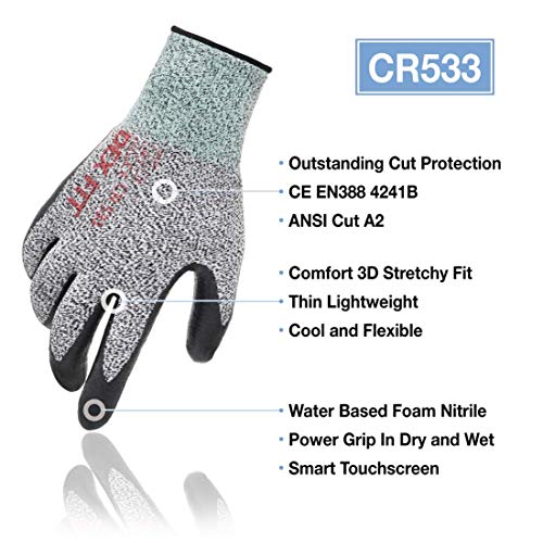 DEX FIT A2 Cut Resistant Gloves CR533, 3D Comfort Stretch Fit, Pow...
