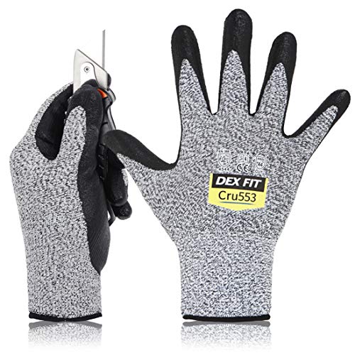 DEX FIT Level 5 Cut Resistant Gloves Cru553, 3D Comfort Stretch Fi...