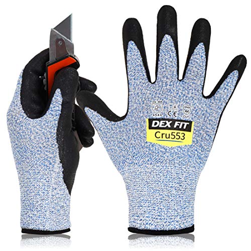 DEX FIT Level 5 Cut Resistant Gloves Cru553, 3D Comfort Stretch Fi...