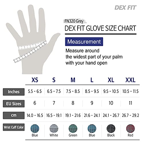DEX FIT Nitrile Work Gloves FN320, 3D Comfort Stretch Fit, Power G...