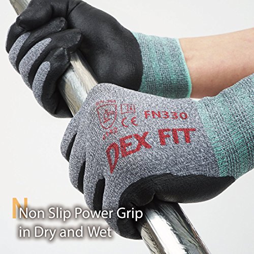 DEX FIT Nitrile Work Gloves FN330, 3D Comfort Stretch Fit, Durable...