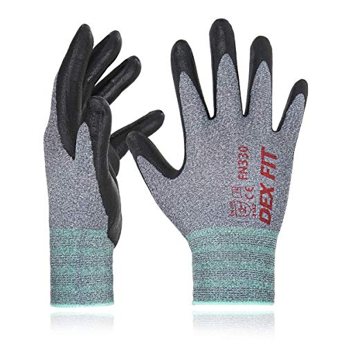 DEX FIT Nitrile Work Gloves FN330, 3D Comfort Stretch Fit, Durable...