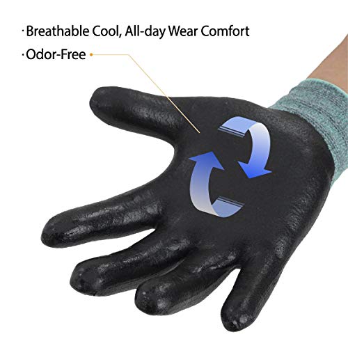 DEX FIT Nitrile Work Gloves FN330, 3D Comfort Stretch Fit, Power G...