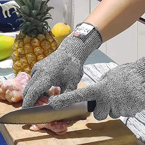DEYAN Cut Resistant Gloves - 2 Pairs Food Grade Safety Cutting Glo...
