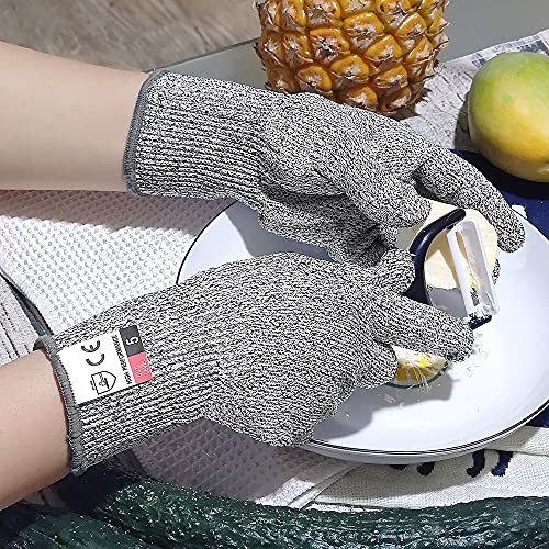 DEYAN Cut Resistant Gloves - 2 Pairs Food Grade Safety Cutting Glo...