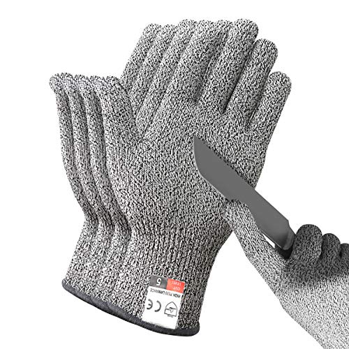 DEYAN Cut Resistant Gloves - 2 Pairs Food Grade Safety Cutting Glo...