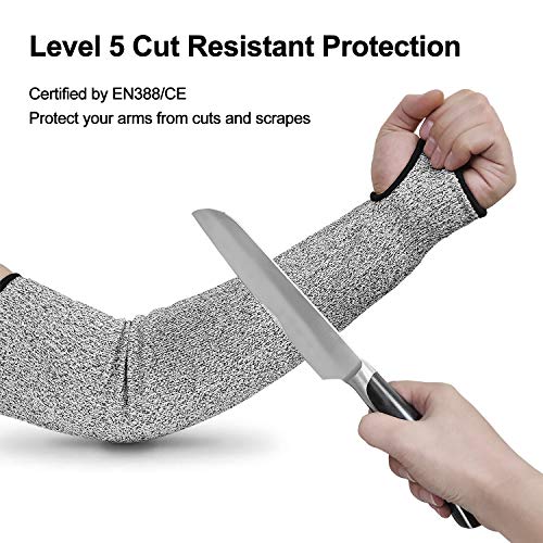 DEYAN Cut Resistant Sleeves, Level 5 Arm Protection Sleeves with T...
