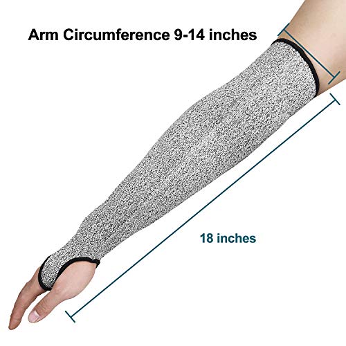 DEYAN Cut Resistant Sleeves, Level 5 Arm Protection Sleeves with T...