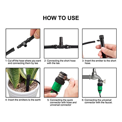 Deyard Garden Watering Greenhouse Drip Irrigation Kit with 26.2FT...