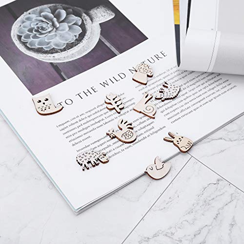 dfsdmlp 50pcs Cut Wood Embellishment Wooden Cute Animal Shape Craf...