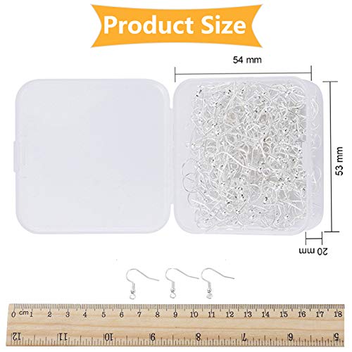 Earring Hooks with Ball and Coil,18mm Earring Hooks,200 pcs Fish H...