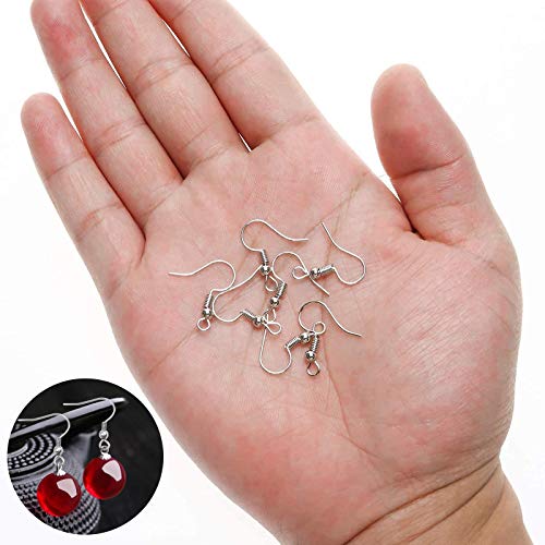 Earring Hooks with Ball and Coil,18mm Earring Hooks,200 pcs Fish H...