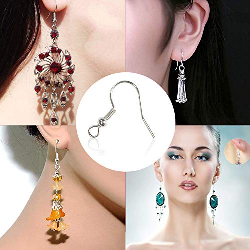 Earring Hooks with Ball and Coil,18mm Earring Hooks,200 pcs Fish H...