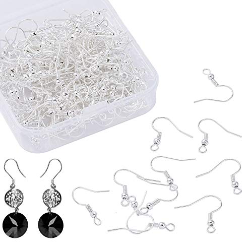 Earring Hooks with Ball and Coil,18mm Earring Hooks,200 pcs Fish H...