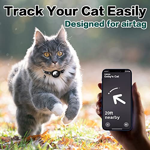 Airtag Cat Collar Breakaway, Reflective Kitten Collar with Apple A...