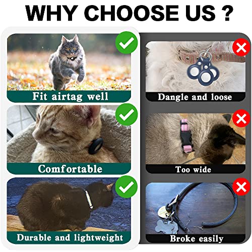 Airtag Cat Collar Breakaway, Reflective Kitten Collar with Apple A...