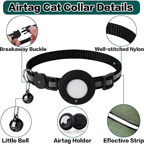 Airtag Cat Collar Breakaway, Reflective Kitten Collar with Apple A...