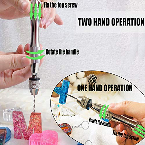 Pin Vise for Resin Casting Molds, Pin Vise Hand Drill Set with 20P...