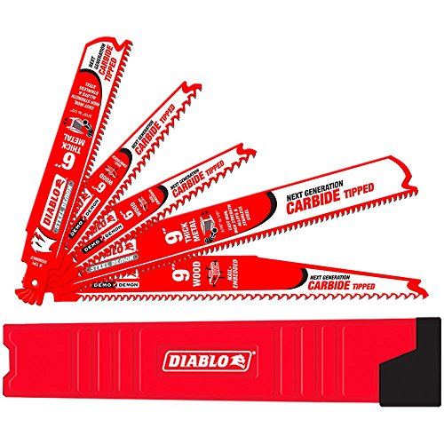 Diablo by Freud DS005SC Carbide Reciprocating Saw Blade Set 5 Pie...