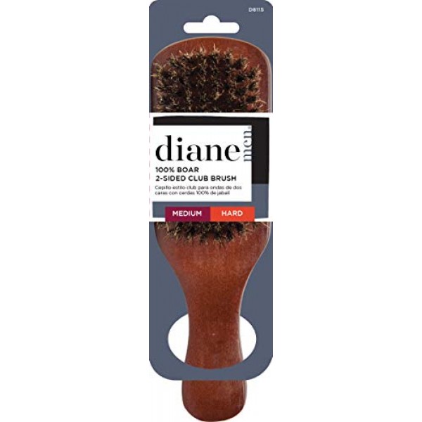 Diane 100% Boar 2-Sided Club Brush, Medium and Firm Bristles, D8115