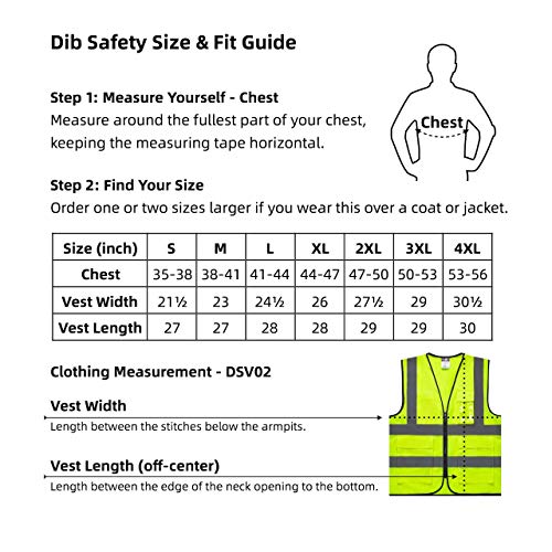 Dib Safety Vest Reflective ANSI Class 2, High Visibility Vest with...