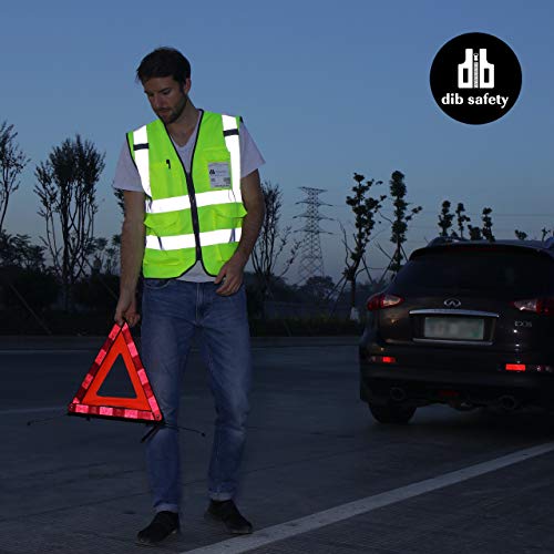 Dib Safety Vest Reflective ANSI Class 2, High Visibility Vest with...